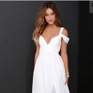 Lulus Ocean of Elegance Ivory Maxi Dress